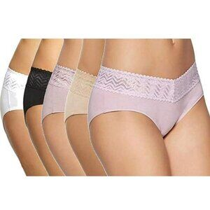 Gloria Vanderbilt women's 5 Pack Full Coverage HIPSTER WITH LACE - NEW WITH BOX